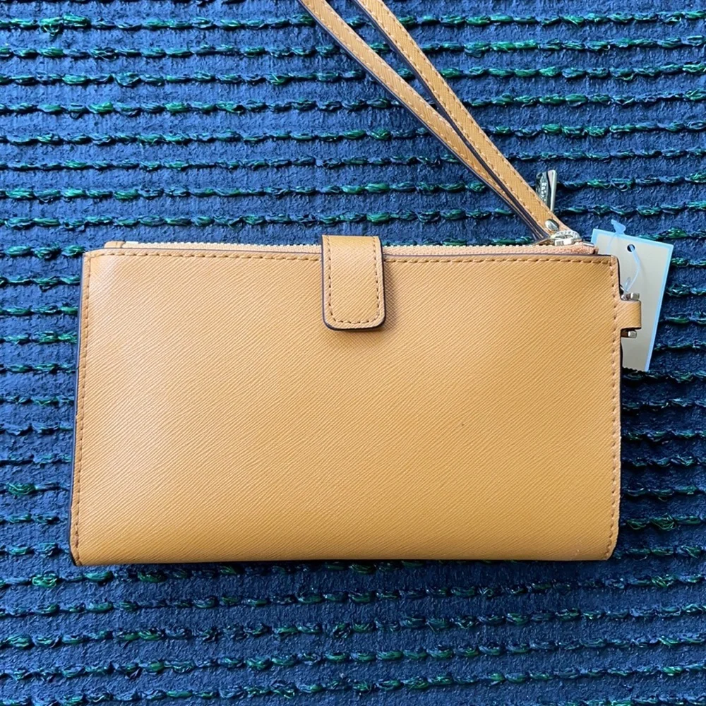 Michael Kors Jet Set Travel Marigold Double Zip Wristlet Leather